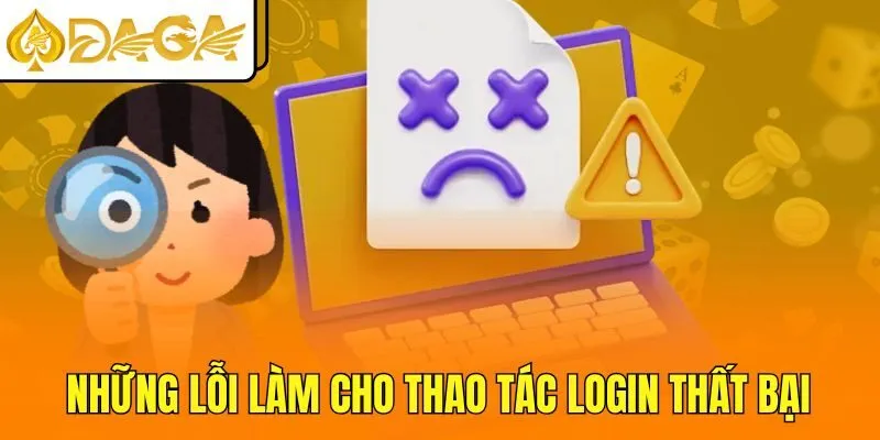 Những lỗi làm cho thao tác Login thất bại